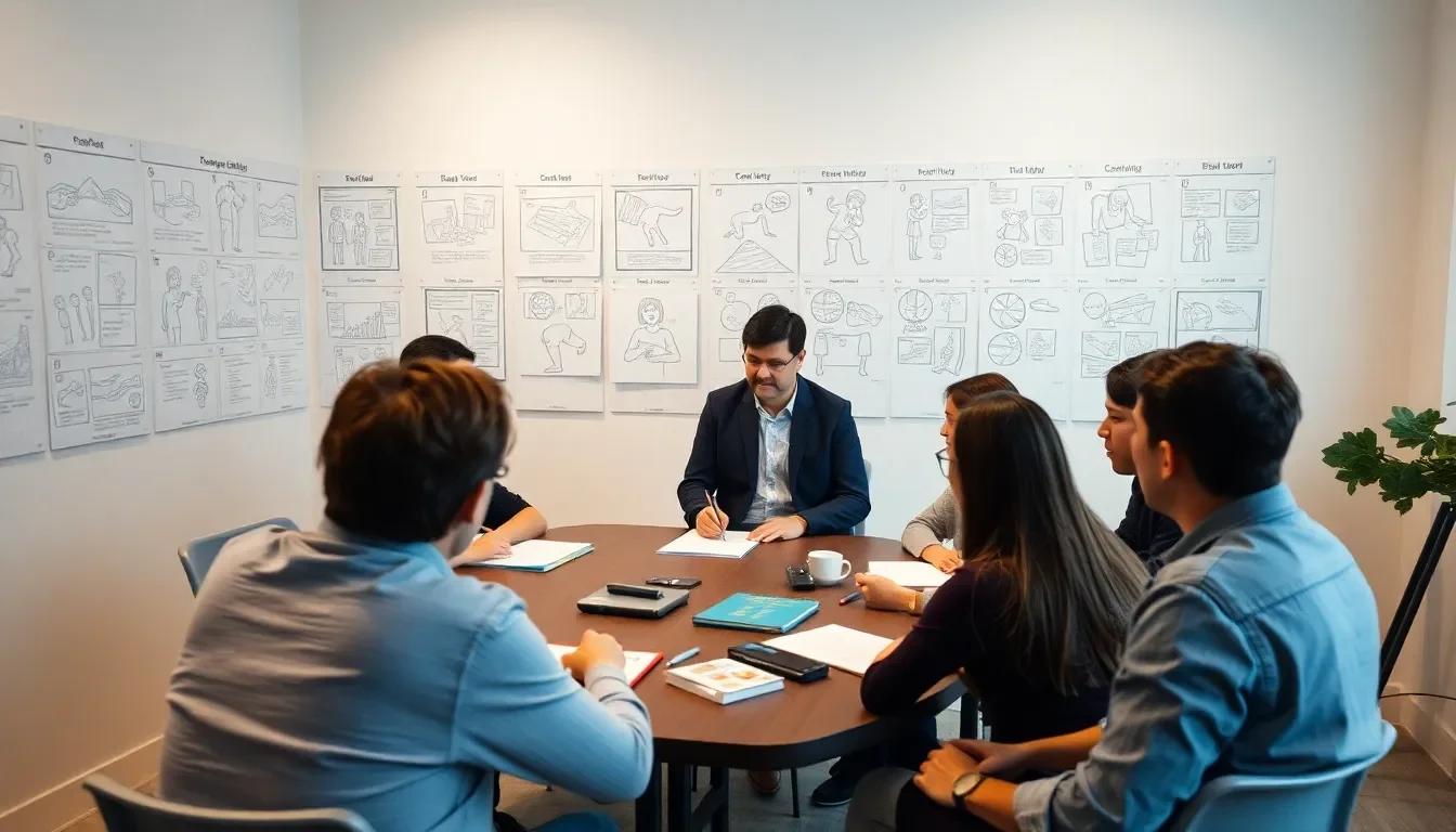 Professional producer reviewing production documents with Vietnamese and international crew